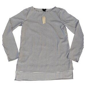 NEW ANN TAYLOR BLOUSE LONG SLEEVE CASUAL LONG LENGHT GEOMETRIC SIZE XS